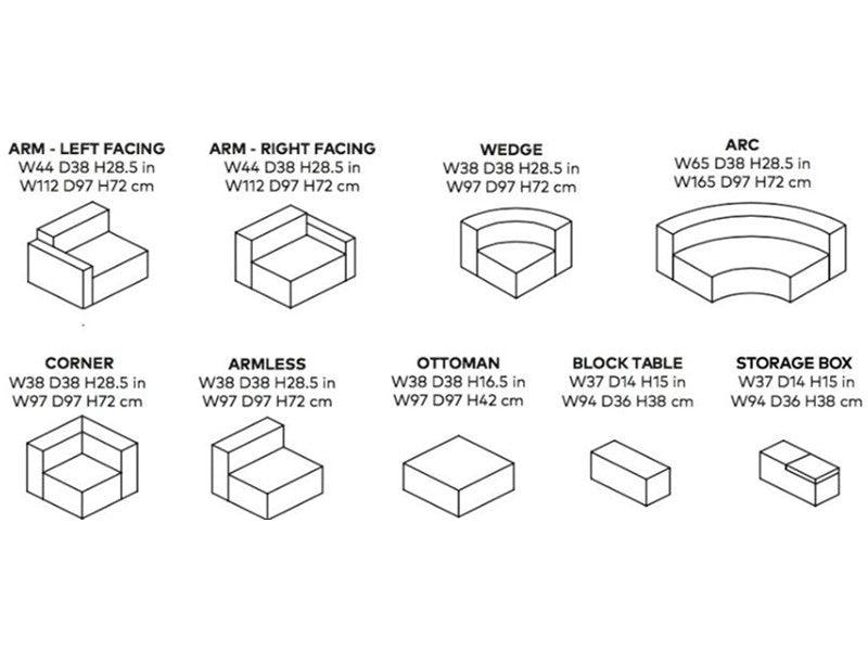 Mix Modular Sectional (5 piece) - F2 Furnishings